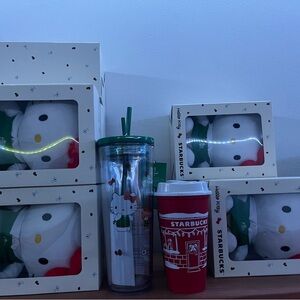 Starbucks Festive Hello Kitty Tumbler (8) and Plush Set